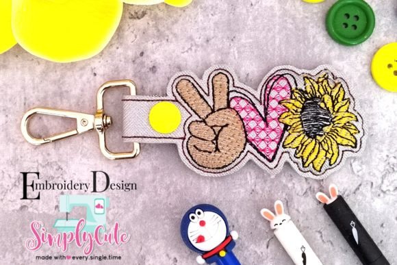 Review: In the Hoop Keychain Peace Love Sunshine
